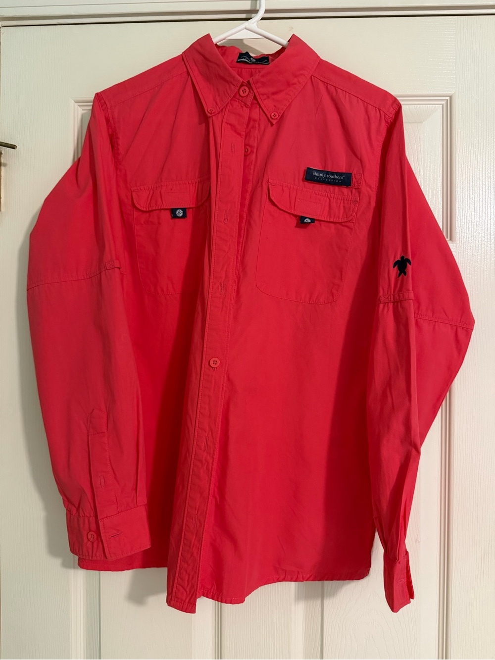 Simply Southern Bright Pink Lightweight Button-Up Shirt